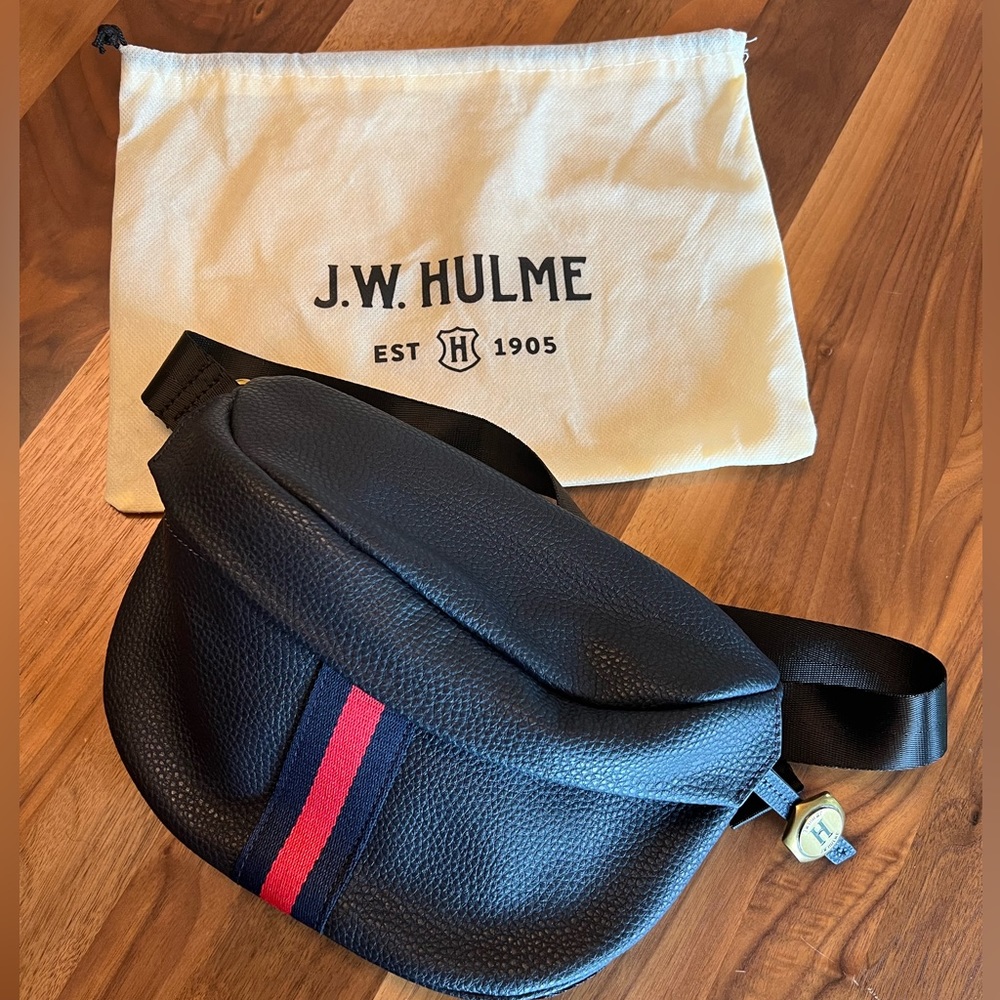 LIKE NEW!  gorgeous Navy pebble leather belt bag
